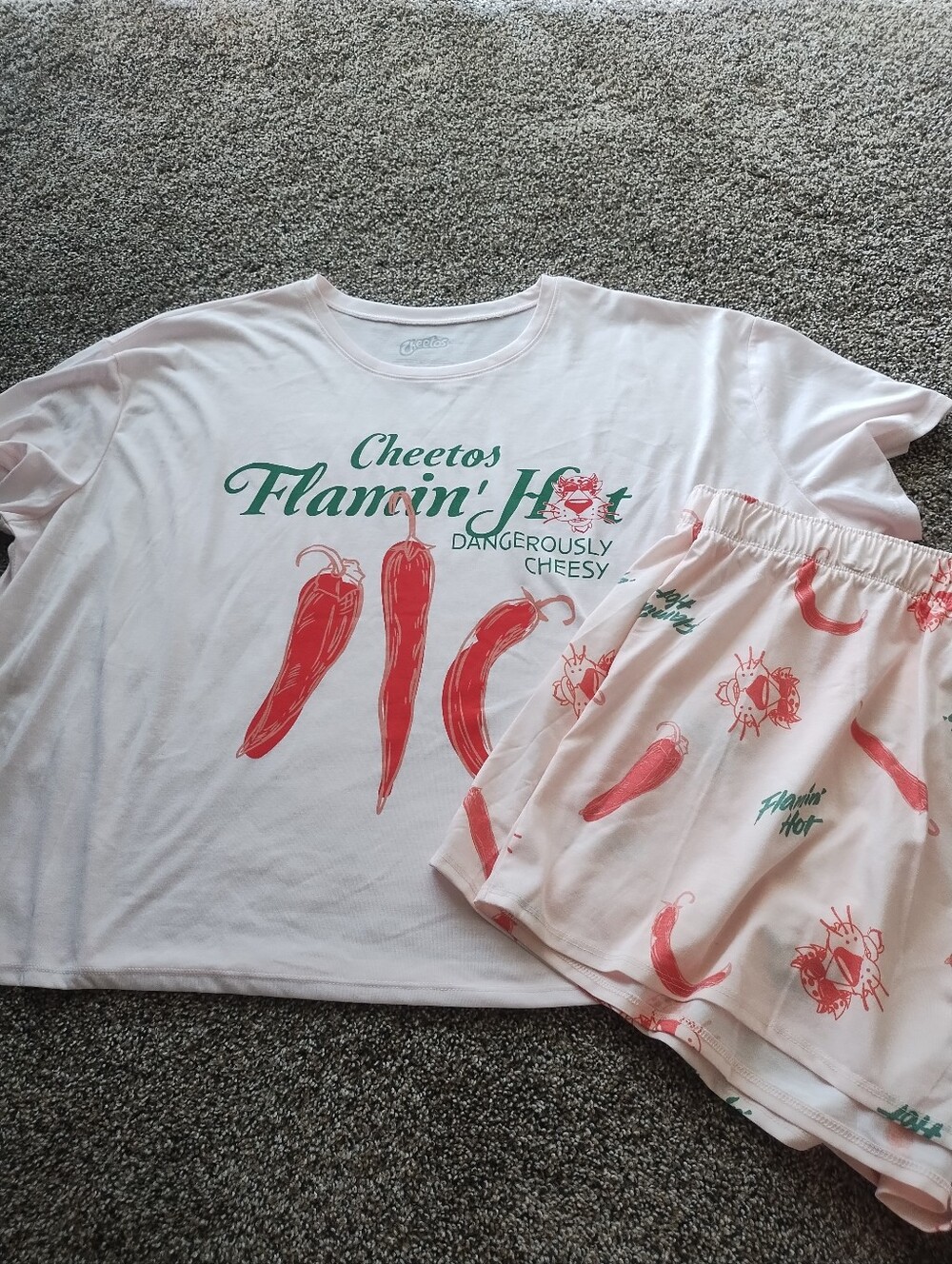 Flamin' Hot Women's Light Pink Chili Pepper Pajama Set